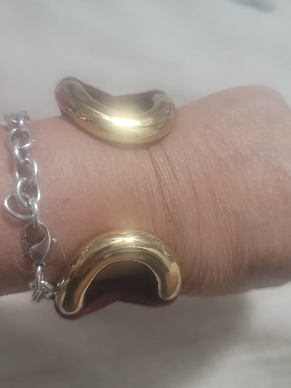 Textured Burgundy Cuff Bracelet with Gold Accents